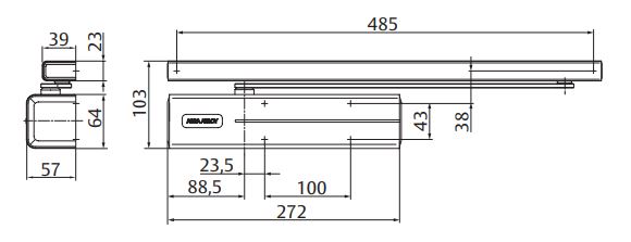 Dveřní zavírač ASSA ABLOY (FAB) DC 700 NEW