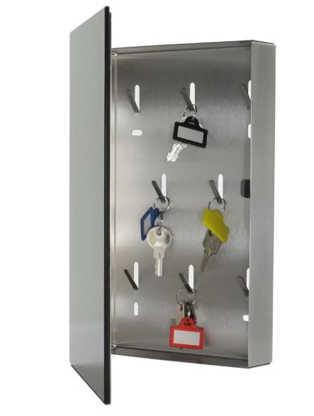 KeyGlass skříňka na klíče černá - 8 klíčů